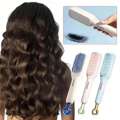 Self Cleaning Hair Comb (random Color) Style Spectrum