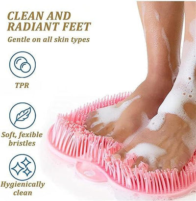 Body Wash Brush Shower Foot & Back Scrubber Mat Style Spectrum