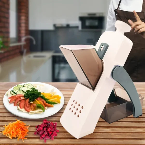 5 In 1 Mandoline Vegetable Slicer Food Chopper, Vegetable Cutter, Quick Fruit Dicer High Quality (random Color) GlowTech Essentials