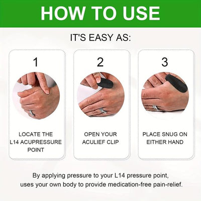 Sugar Control Li4 Acupressure Point Clip Wearable – Supporting Acupressure Relaxation, Stress Alleviation, Tension Relief And Headache Relief Hand Clip Migraine Pressure Point Clip GlowTech Essentials