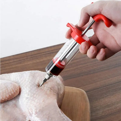 Meat Injector Stainless Steel Bbq Meat Marinade Flavor Seasoning Injector Needle (random Color) GlowTech Essentials